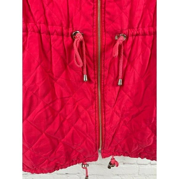 ALORNA Vintage red padded shoulder pads full zipper belted jacket coat 2X-3X - Picture 4 of 9